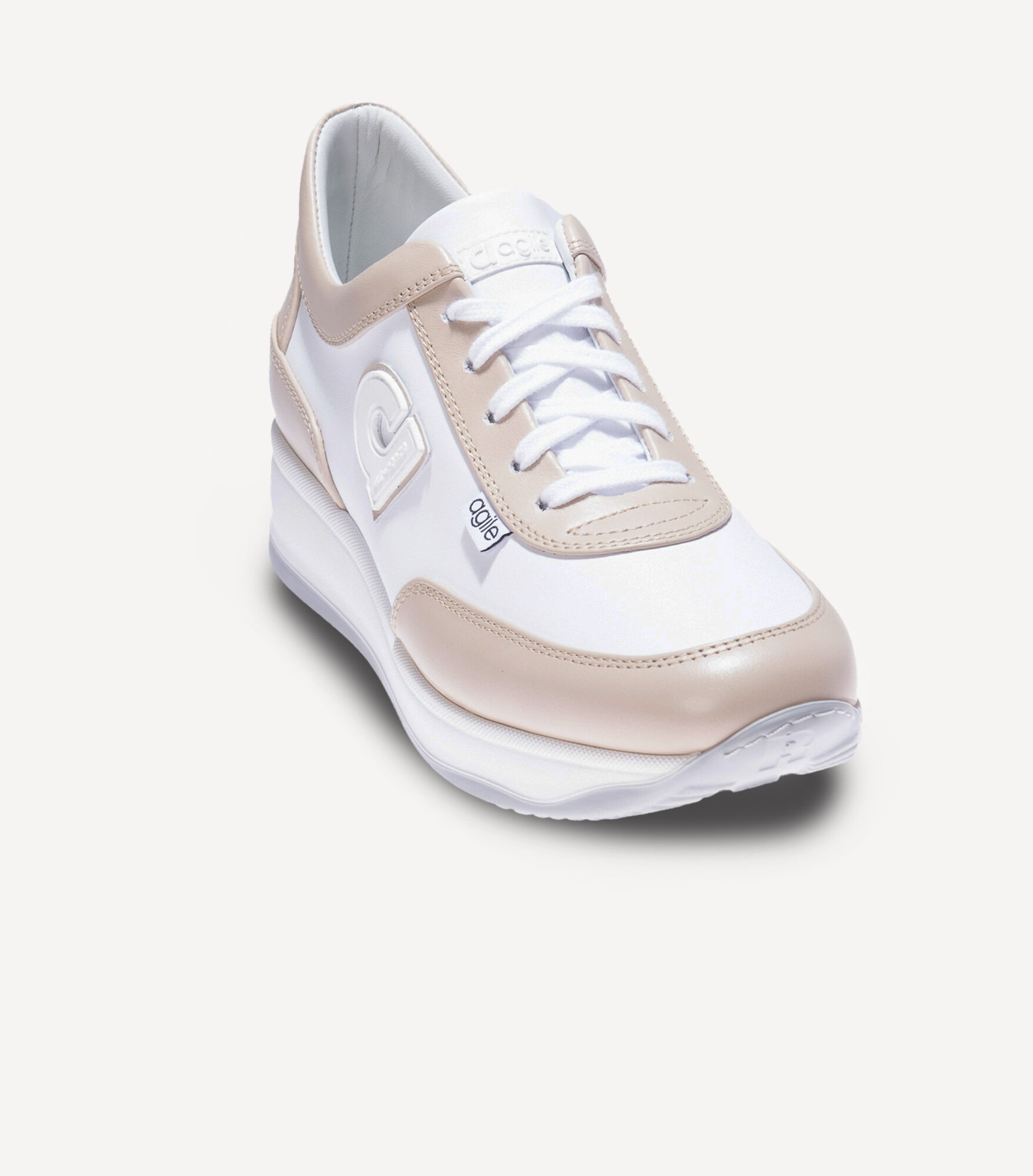 Shop Rucoline Audrey 1304 A Bardolino White/taupe Leather 39 In White-taupe